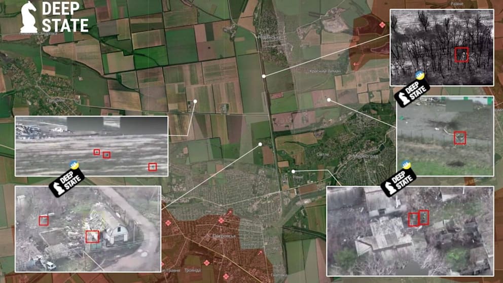 Diese Karte ukrainischer Aktivisten zeigt, dass russische Truppen Myrnohrad praktisch eingekesselt haben