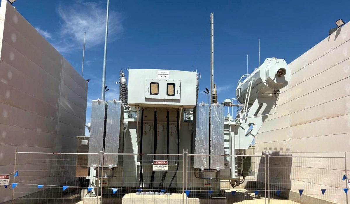 70-MVA-Transformator (132/33 kV) im Umspannwerk Clements Gap BESS, Südaustralien Máy biến áp 70 MVA – 132/33 kV tại trạm Clements Gap BESS, South Australia